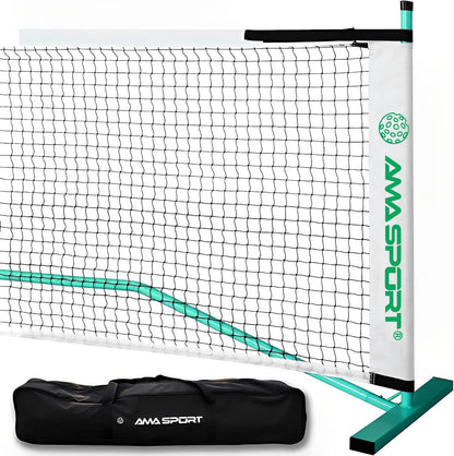 Portable Pickleball Net System Regulation Size Net 22FT for Indoor and Outdoor-Designed for All Weather Conditions-Powder Coated Steel Post-600D Driveway Bag