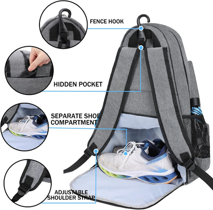 Tennis Bag Tennis Backpack - Large Tennis Bags for Women and Men to Hold Tennis Racket,Pickleball Paddles, Badminton Racquet, Squash Racquet,Balls and Other Accessories