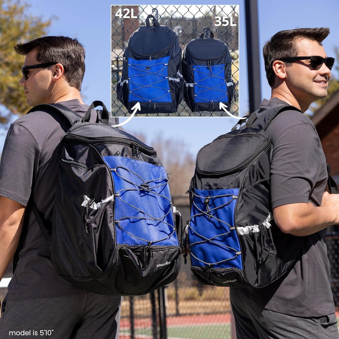 35L Pickleball Backpack - Pickleball Bags for Men or Women Includes Pickleball Ball Holder