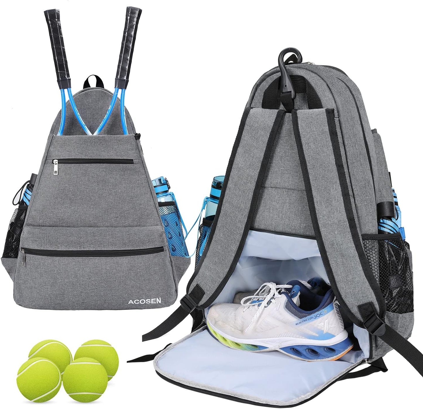 Tennis Bag Tennis Backpack - Large Tennis Bags for Women and Men to Hold Tennis Racket,Pickleball Paddles, Badminton Racquet, Squash Racquet,Balls and Other Accessories